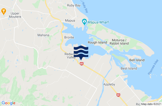Mapa de mareas Wakefield, New Zealand