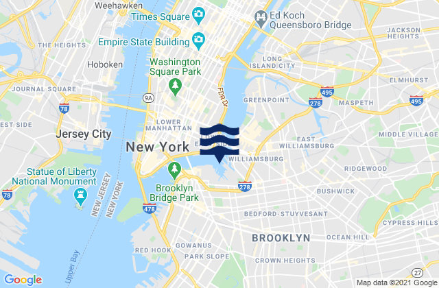 Mapa de mareas Wallabout Bay Brooklyn Navy Yard, United States