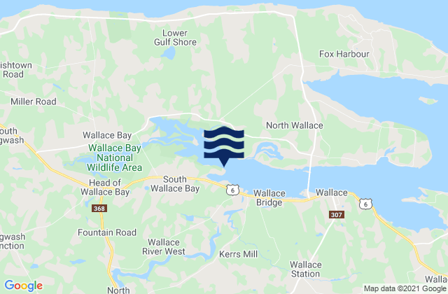 Mapa de mareas Wallace Bay, Canada