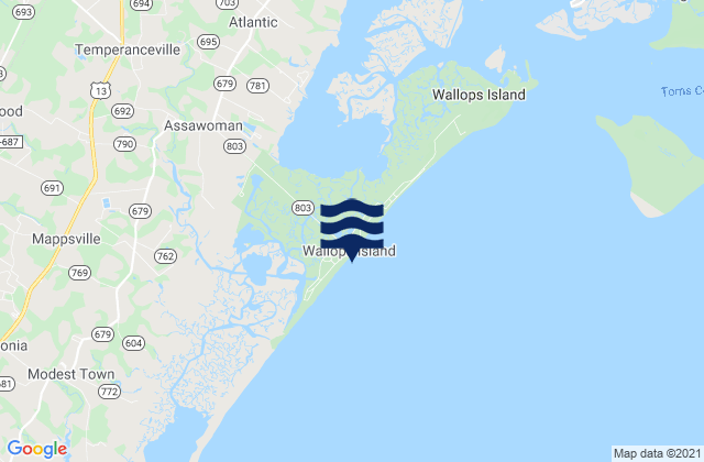 Mapa de mareas Wallops Island, United States