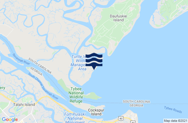 Mapa de mareas Walls Cut Turtle Island, United States