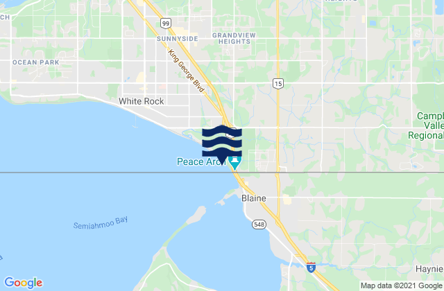 Mapa de mareas Walnut Grove, Canada