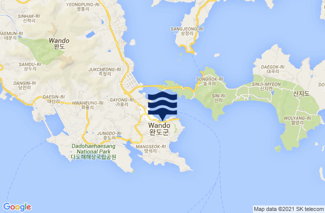 Mapa de mareas Wan Do, South Korea
