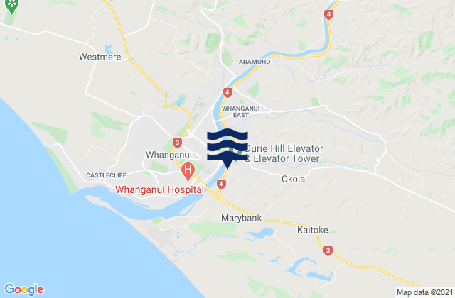 Mapa de mareas Wanganui District, New Zealand