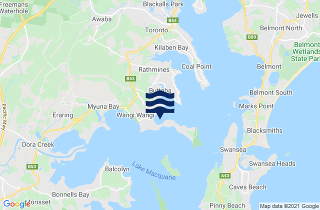 Mapa de mareas Wangi Wangi Bay, Australia