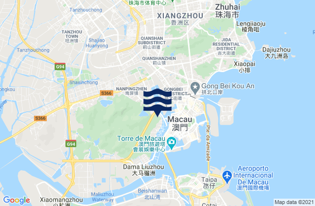 Mapa de mareas Wanzai, China