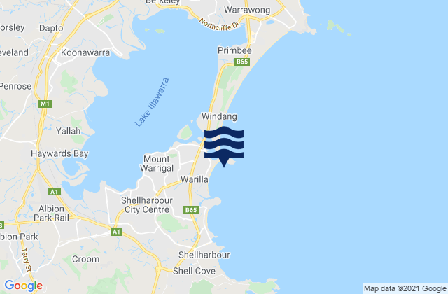 Mapa de mareas Warilla Beach, Australia
