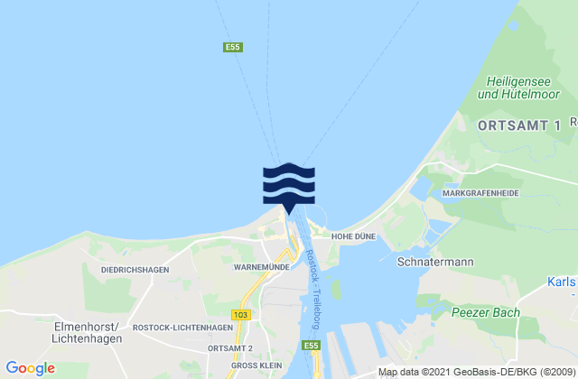 Mapa de mareas Warnemünde-Hafen, Germany