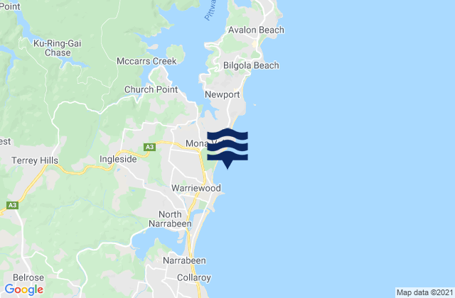 Mapa de mareas Warriewood Beach, Australia