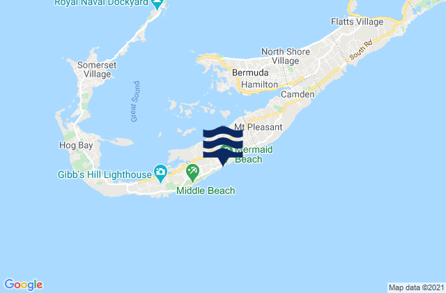 Mapa de mareas Warwick Parish, Bermuda