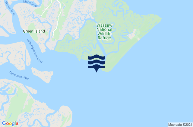 Mapa de mareas Wassaw Island SSW of, United States