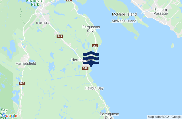 Mapa de mareas Watleys Cove, Canada