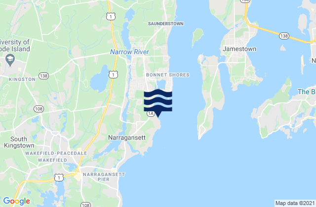 Mapa de mareas Watson Pier Boston Neck, United States