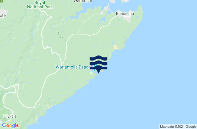 Mapa de mareas Wattamolla Beach, Australia