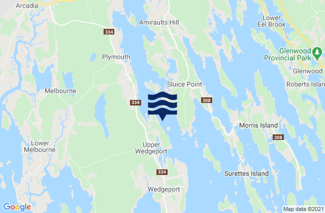 Mapa de mareas Wedgeport Cape, Canada