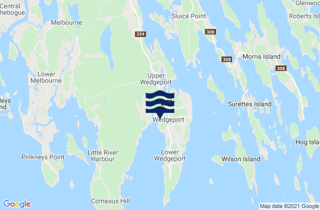 Mapa de mareas Wedgeport, Canada