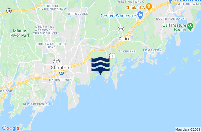Mapa de mareas Weed Beach, United States