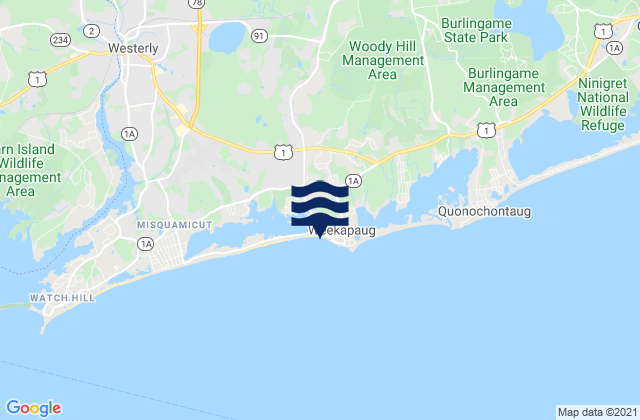 Mapa de mareas Weekapaug Point (Block Island Sound), United States