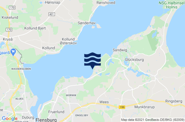 Mapa de mareas Wees, Germany