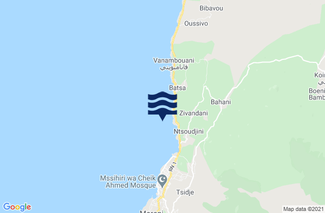 Mapa de mareas Wela, Comoros