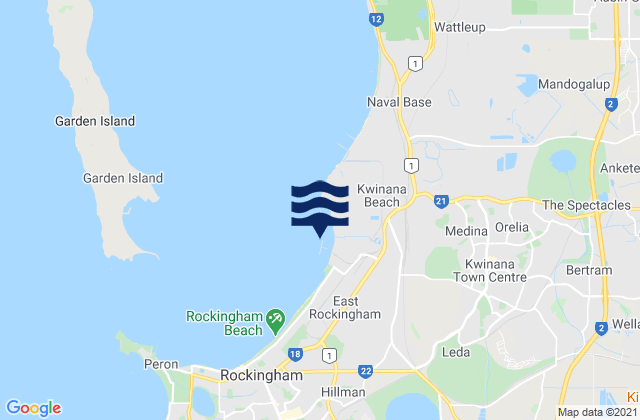 Mapa de mareas Wellard, Australia