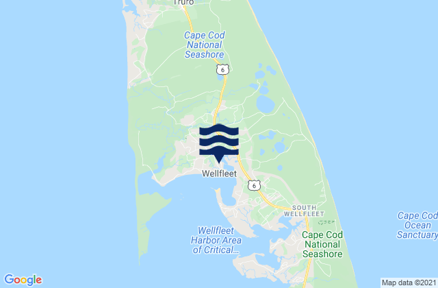 Mapa de mareas Wellfleet, United States
