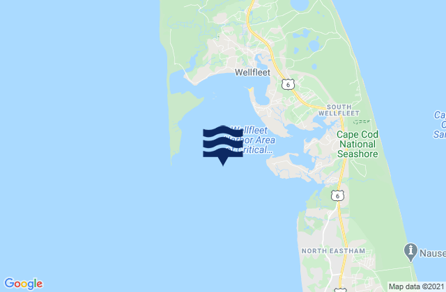 Mapa de mareas Wellfleet Harbor, United States