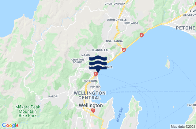 Mapa de mareas Wellington City, New Zealand