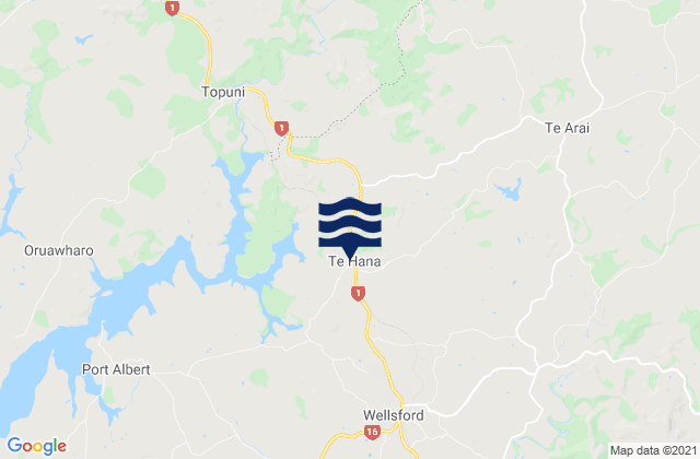 Mapa de mareas Wellsford, New Zealand