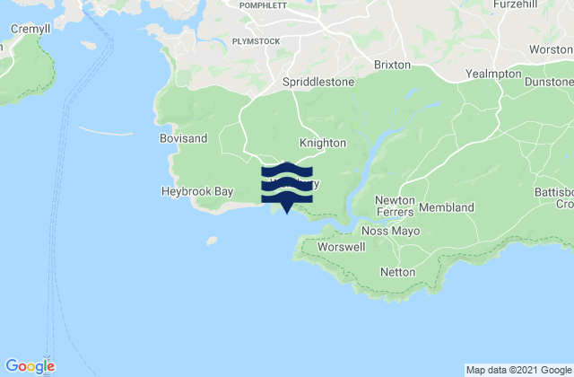 Mapa de mareas Wembury, United Kingdom