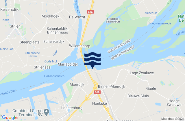 Mapa de mareas Werkendam, Netherlands