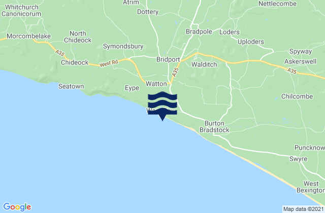 Mapa de mareas West Bay - East Beach, United Kingdom