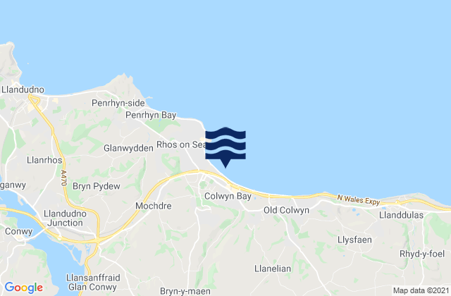 Mapa de mareas West Colwyn Bay Beach, United Kingdom