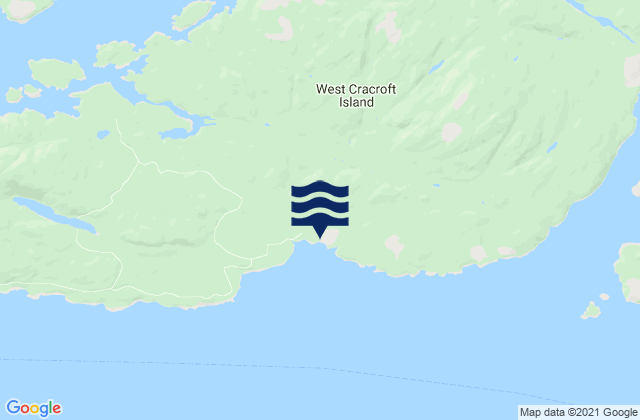 Mapa de mareas West Cracroft Island, Canada