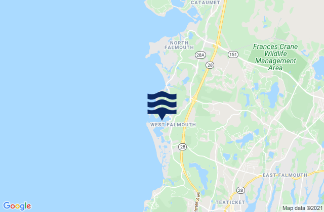 Mapa de mareas West Falmouth Harbor, United States