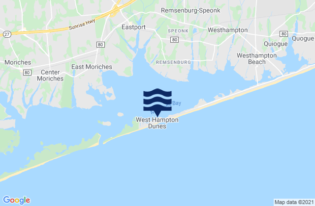 Mapa de mareas West Hampton Dunes, United States