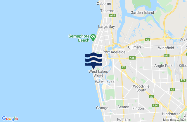 Mapa de mareas West Lakes Shore, Australia