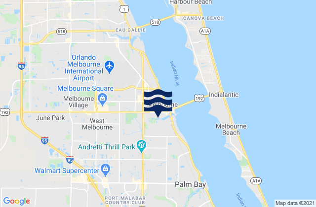 Mapa de mareas West Melbourne, United States