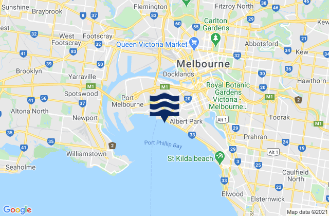 Mapa de mareas West Melbourne, Australia