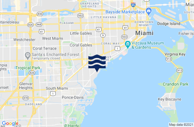 Mapa de mareas West Miami, United States