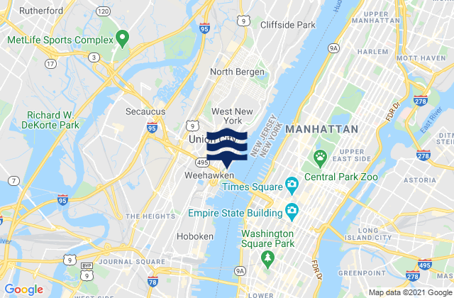 Mapa de mareas West New York, United States