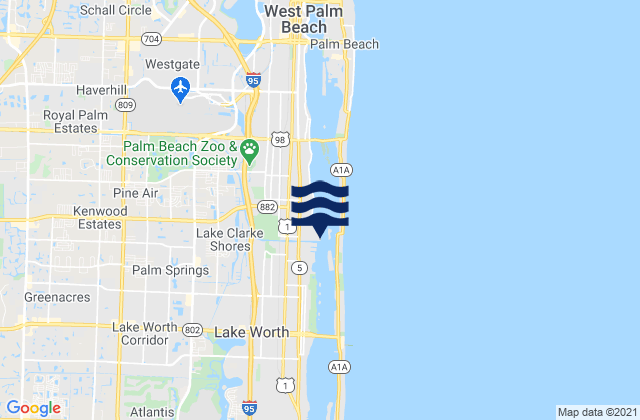 Mapa de mareas West Palm Beach Canal, United States