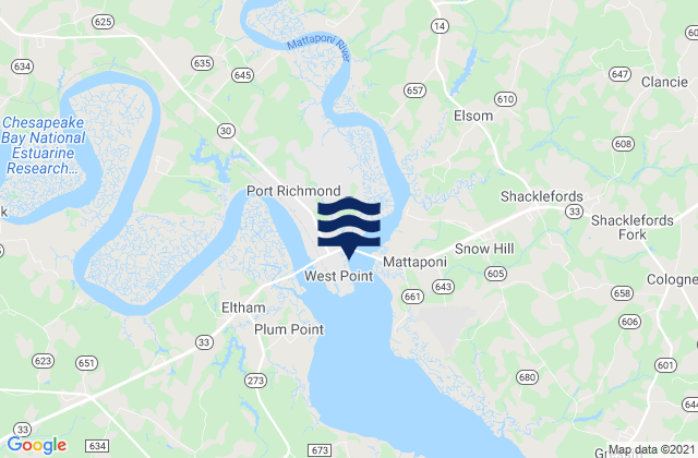 Mapa de mareas West Point, United States