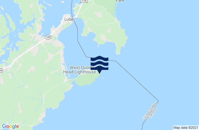 Mapa de mareas West Quoddy Head, Canada