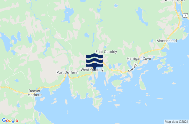 Mapa de mareas West Quoddy, Canada