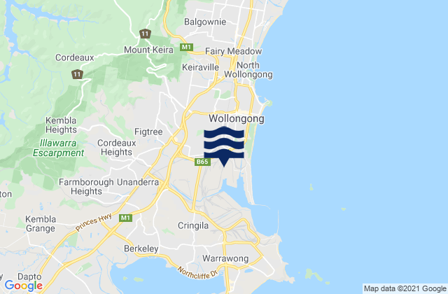 Mapa de mareas West Wollongong, Australia