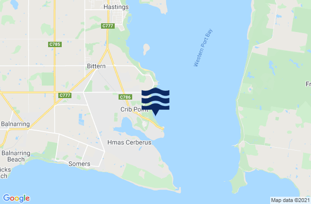 Mapa de mareas Western Port (Stony Point), Australia