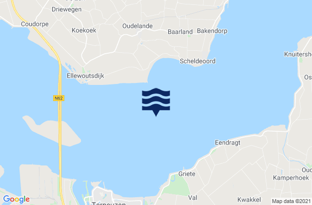 Mapa de mareas Westerschelde, Netherlands