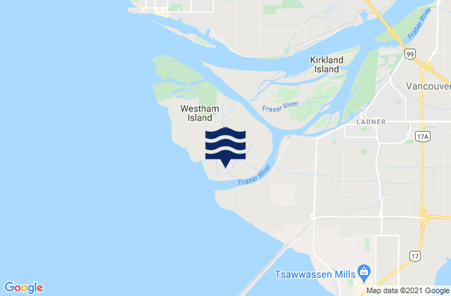 Mapa de mareas Westham Island, Canada