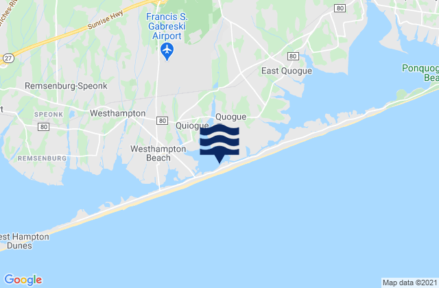 Mapa de mareas Westhampton Beach, United States